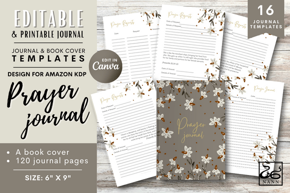 Download Prayer Journal for KDP/ Editable/ #644 - Kdp Collection
