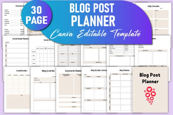 Download Editable Blog Post Planner Canva KDP - Kdp Collection