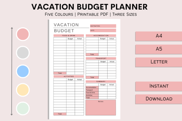 Download Vacation Budget Planner Printable Insert - Budget planner printable Collection