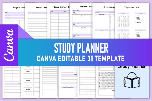 Download Editable Study Planner Canva KDP - Kdp Collection