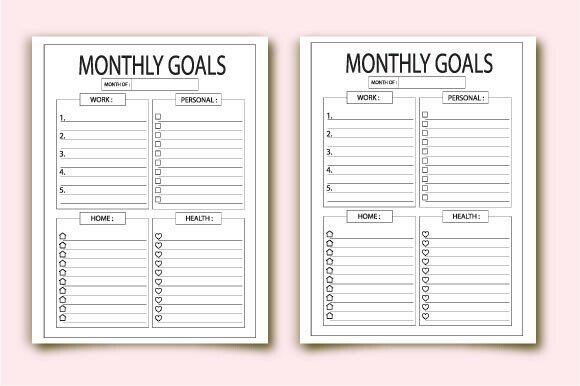 Download Monthly Goal Planner Book KDP for Amazon - Kdp Collection