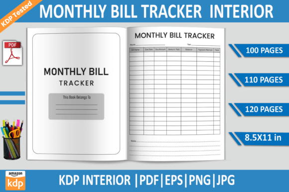 Download Monthly Bill Tracker | KDP Interior - Bill tracker Collection
