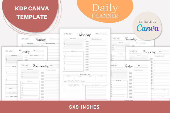 Download CANVA Daily Planner - KDP Ready - Kdp Collection