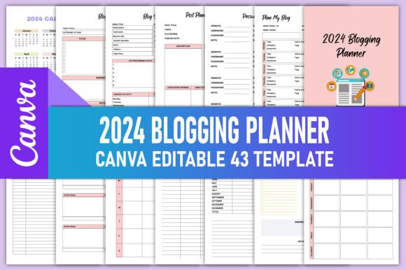 Download Editable 2024 Blogging Planner Canva KDP - Kdp Collection