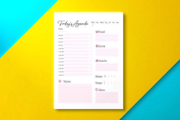 Download Canva Daily Planner, KDP Interior Pink - Kdp Collection