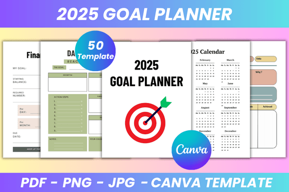 Download 2025 Goal Planner Canva Kdp Interior - Kdp Collection
