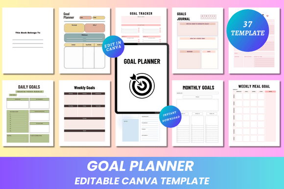 Download Editable Goal Planner Canva KDP Interior - Kdp Collection
