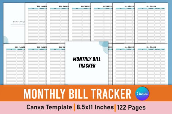 Download Monthly Bill Tracker Canva Interior - Bill tracker Collection