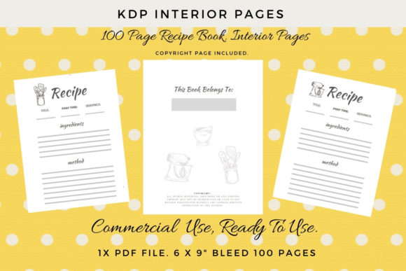Download 100 Pages Recipe Book Insert for KDP - Kdp Collection