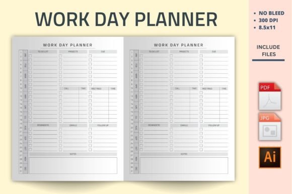 Download Work Day Planner Kdp Interior - Kdp Collection
