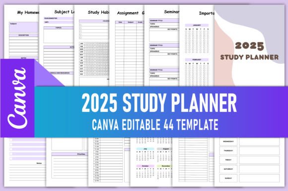 Download 2025 Study Planner Canva KDP Interiors - Kdp Collection