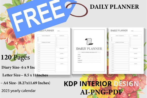 Download FREE  Daily Planner for  KDP Interior - Kdp Collection