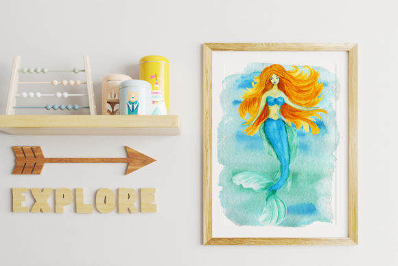 Download Mermaid Printable Wall Art,Nursery Decor - Mermaid Collection