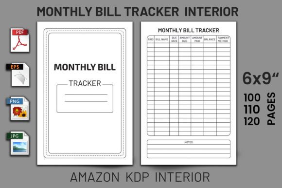 Download Monthly Bill Tracker - KDP Interior - Bill tracker Collection