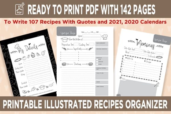 Download KDP Recipes Organizer Notebook Planner - Kdp Collection