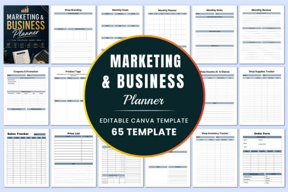 Download Marketing &amp; Business Planner KDP Canva - Kdp Collection