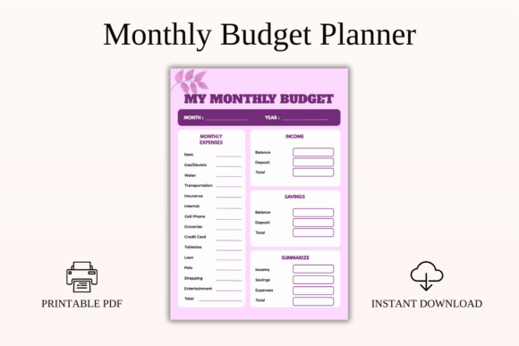 Download Modern Monthly Budget Planner Printable - Budget planner printable Collection