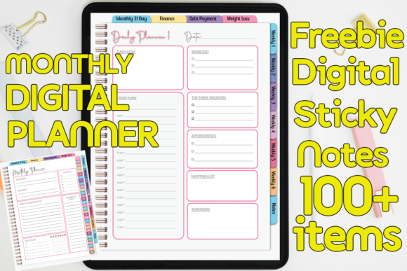 Download Monthly , Finance,Weight,Digital Planner - Premium Resources