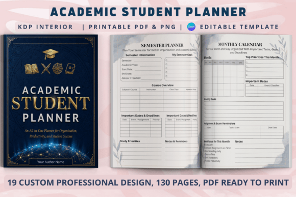 Download Academic Student Planner | KDP Interior - Kdp Collection