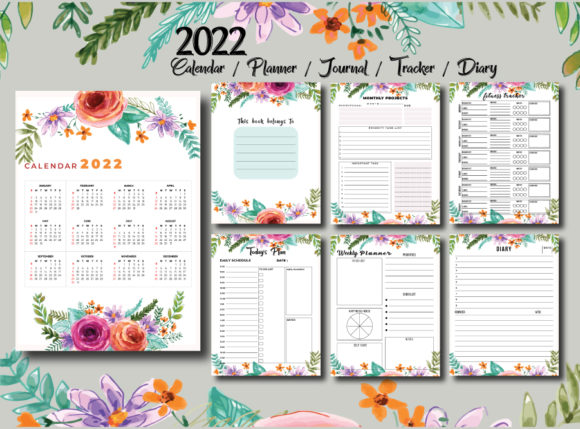 Download Floral 2022  Planner  KDP Interior - Kdp Collection