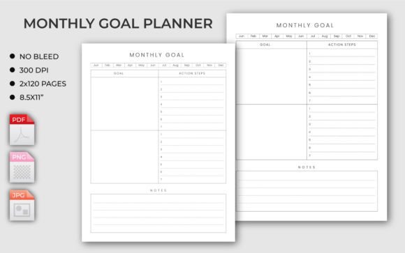 Download Monthly Goal Planner - KDP Interior - Kdp Collection