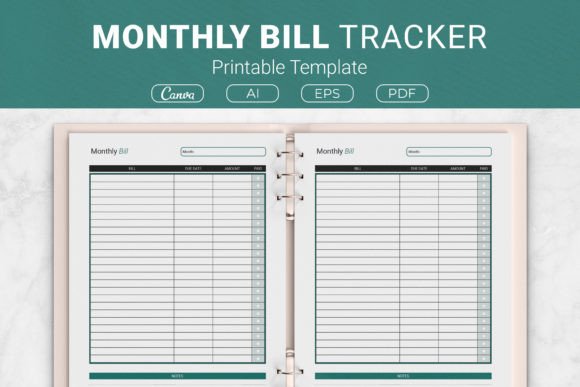 Download Monthly Bill Tracker Printable Template - Bill tracker Collection