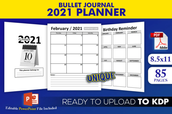 Download Bullet Journal 2021 Planner KDP Interior - Kdp Collection