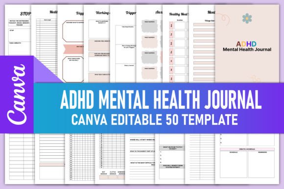 Download Editable ADHD Mental Health Journal KDP - Kdp Collection