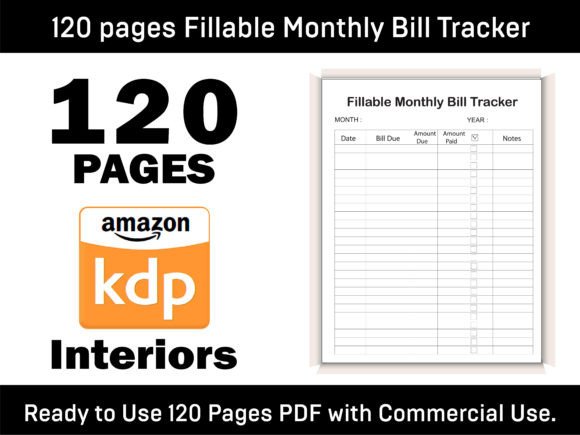 Download Fillable Monthly Bill Tracker Kdp Int-08 - Bill tracker Collection