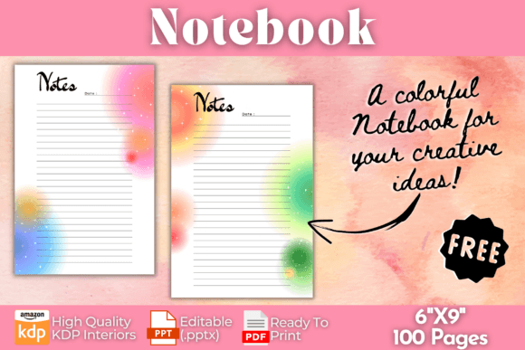 Download Free 100 Page Lined Notebook | KDP - Kdp Collection