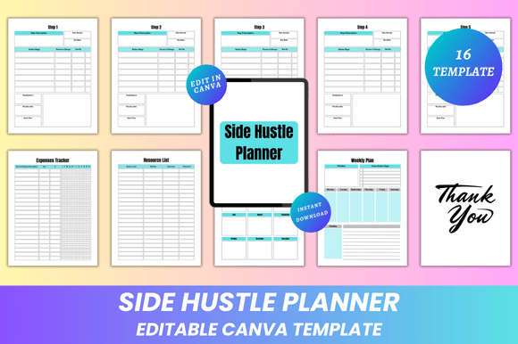 Download Side Hustle Planner Canva Kdp Interior - Kdp Collection