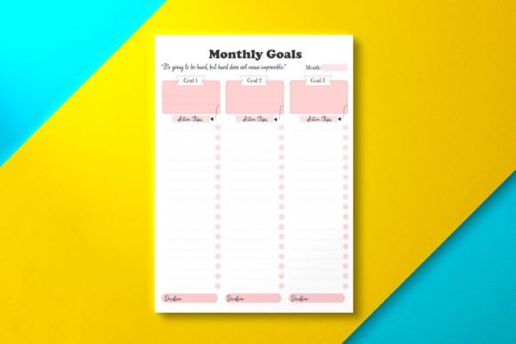 Download Monthly Goal Planner, KDP Interior - Kdp Collection